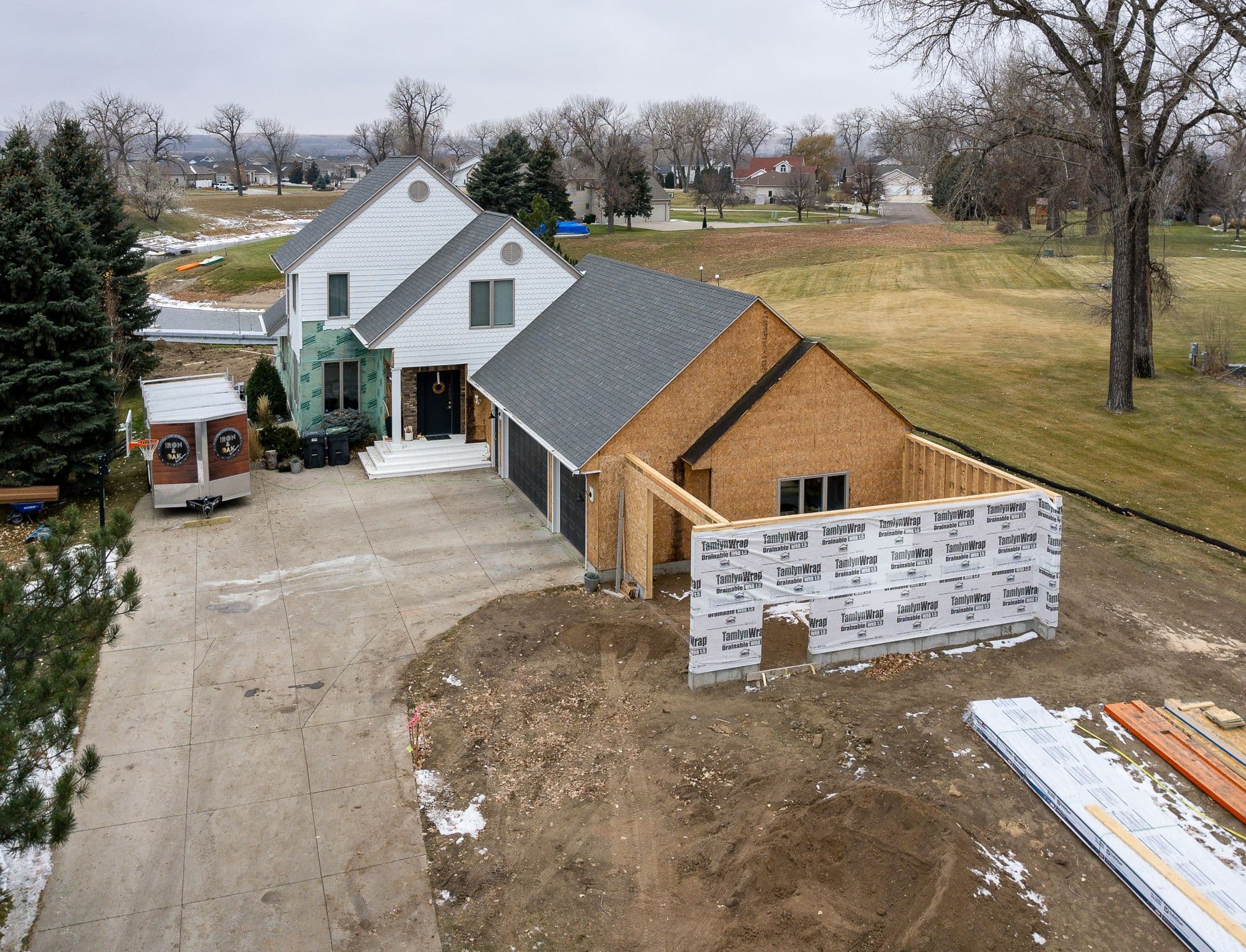 garage addition under construction
