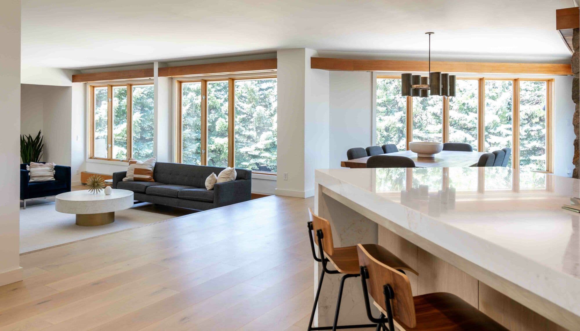 remodeled kitchen and living room