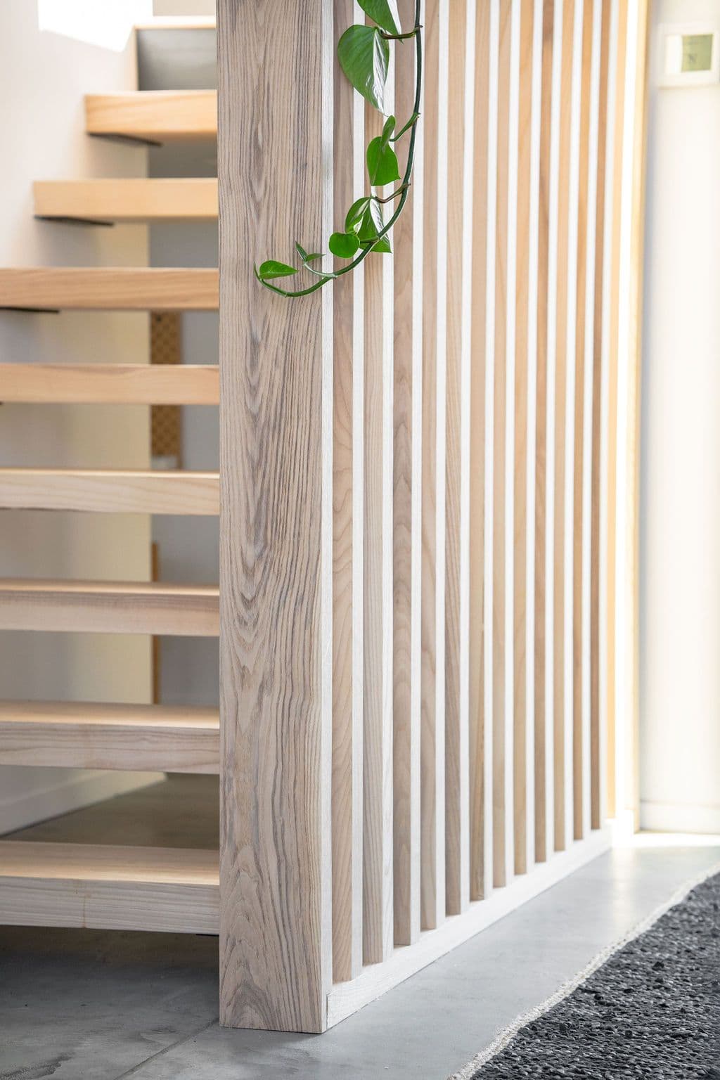 custom natural hardwood stairs