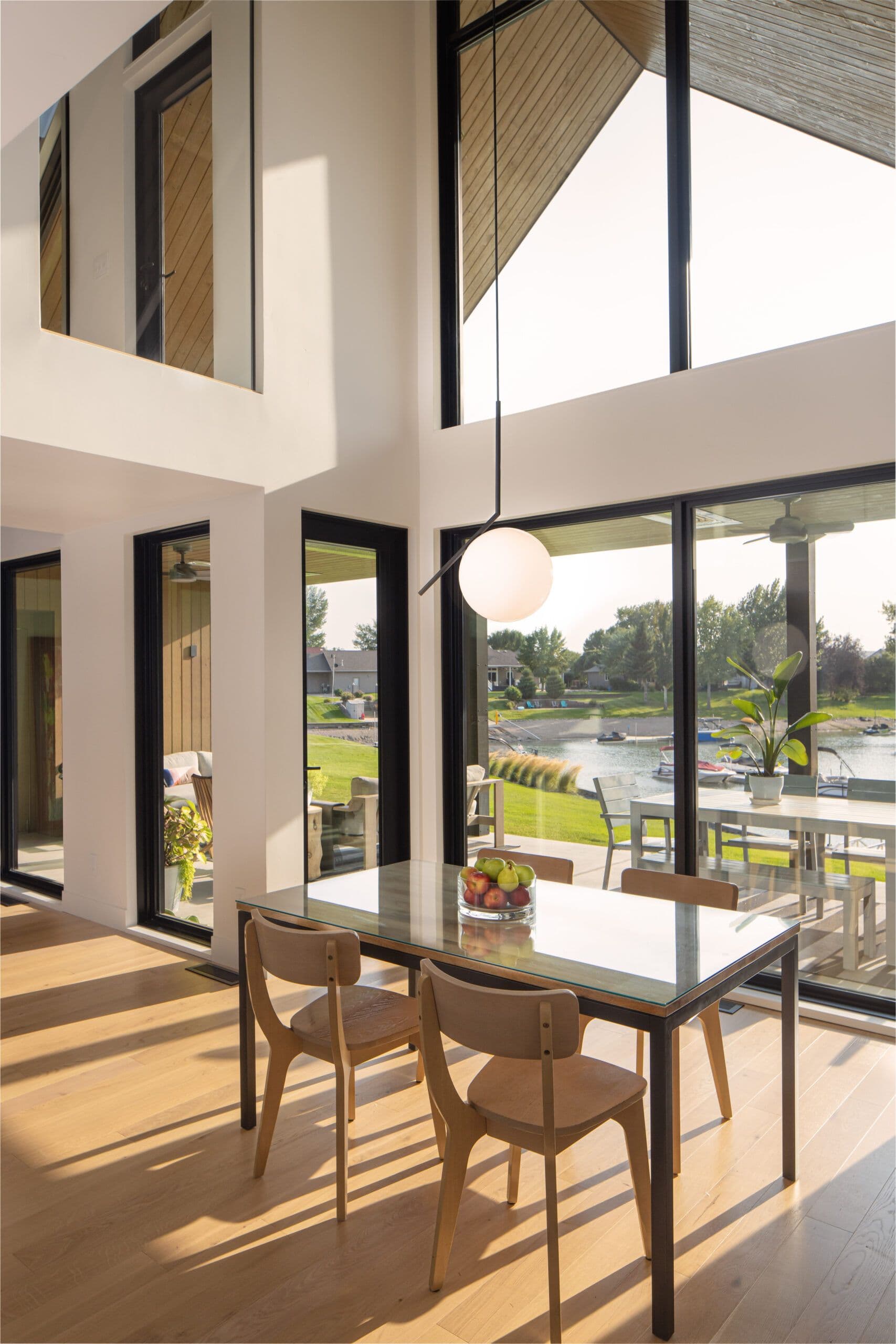 remodeled dining room overlooking the new deck and river front